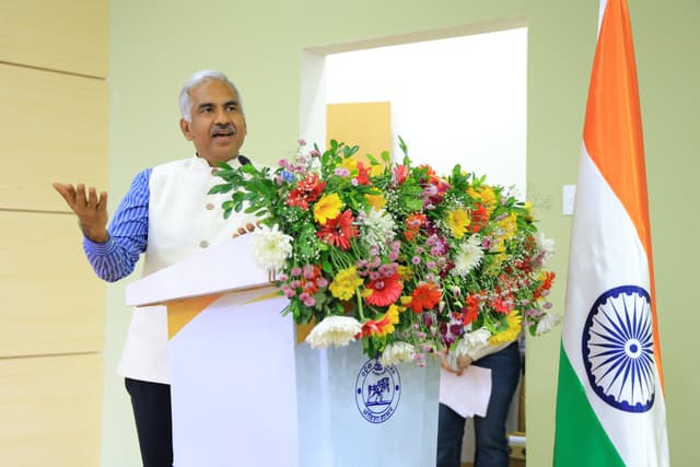A speaker addressing the SSI Sports National Awards conclave